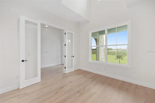 an empty room with a window