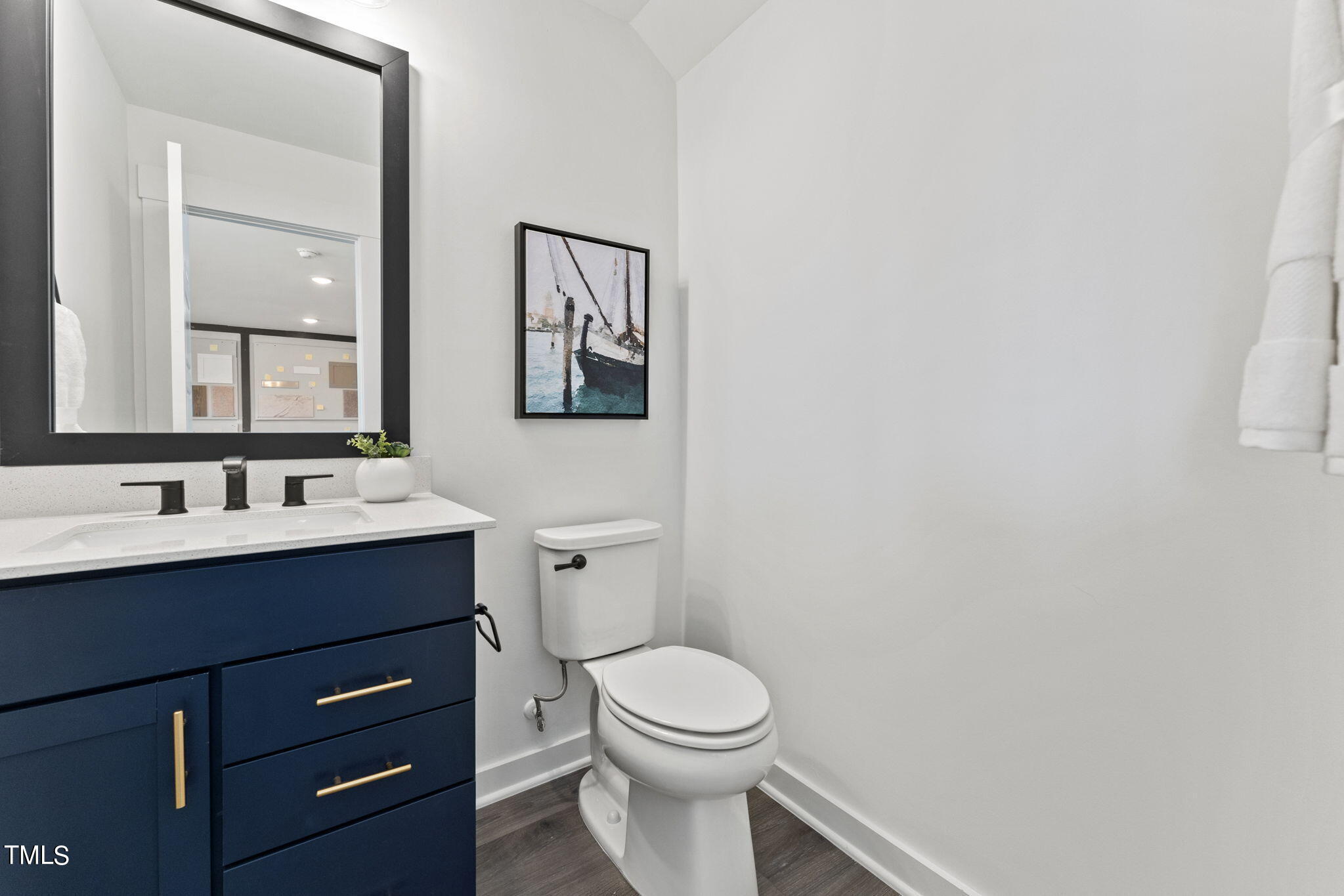 2130 Mars Hill Lane Apex, NC 27502 - Photo 9 of 21 a bathroom with a toilet a sink and mirror