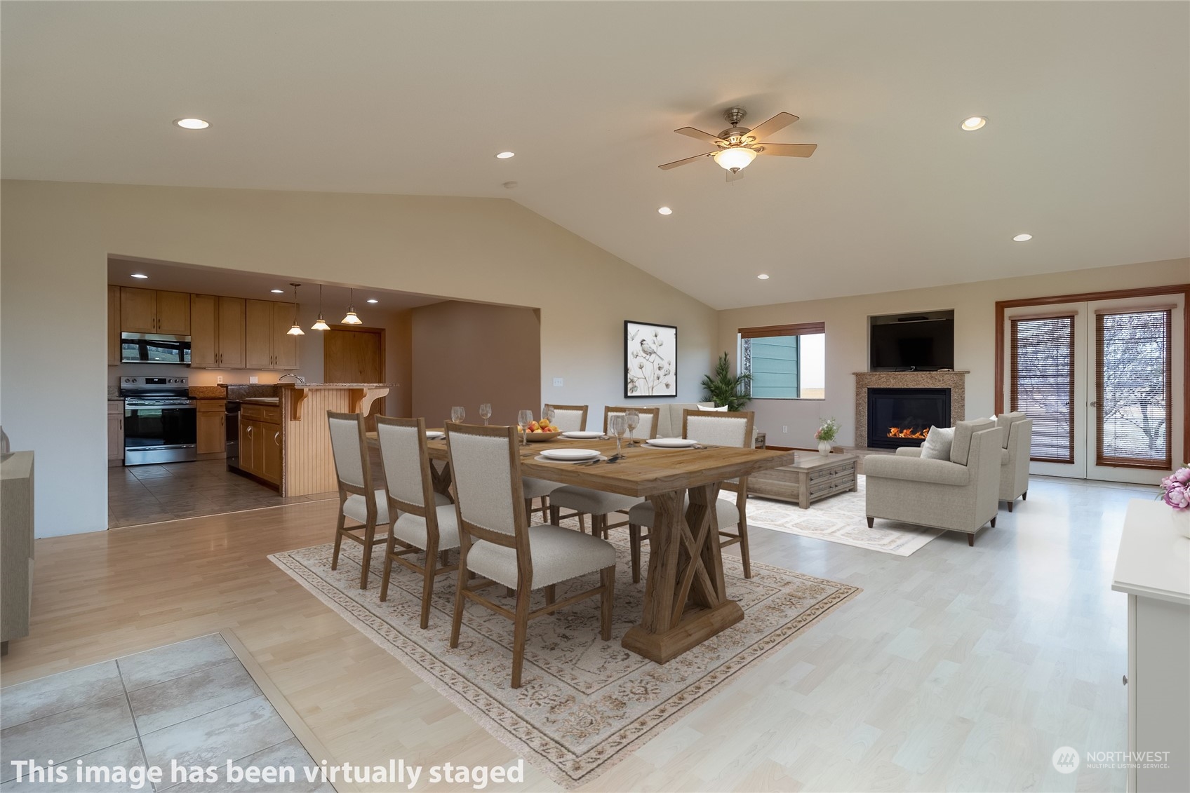 266 Thurber Road Touchet, WA 99360 - Photo 4 of 39 a living room with lots of furniture and kitchen view
