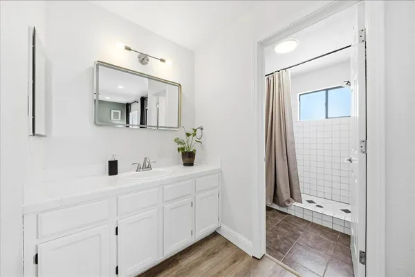 a view of a building from a balcony