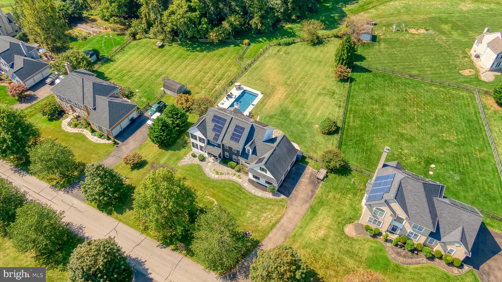 35 South View Road Rising Sun, MD 21911 - Photo 82 of 92 an aerial view of a house with a garden and swimming pool