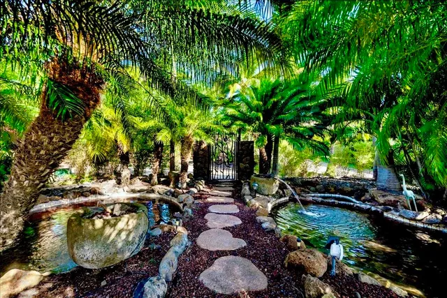 a backyard of a house with lots of green space