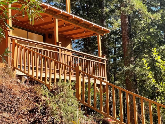 a view of wooden deck