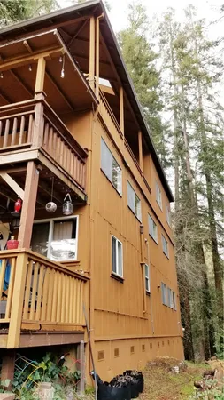 a view of a balcony with an outdoor space
