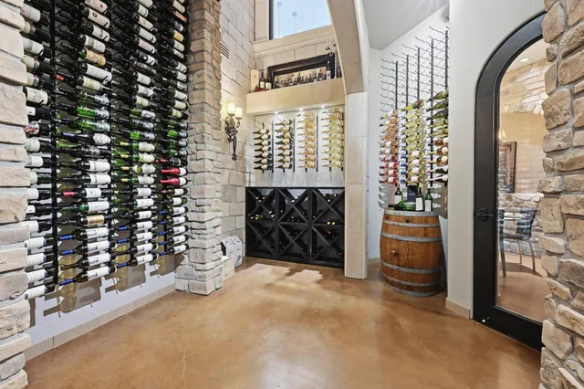 a view of a trees in a yard