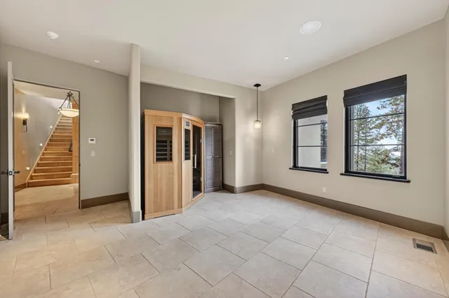 a view of a golf course with a lake