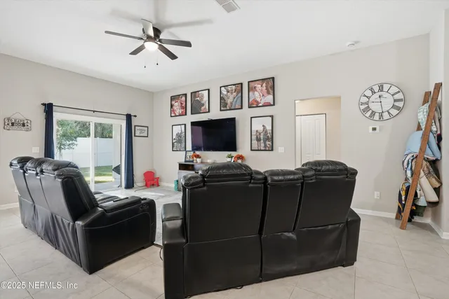 a living room with furniture