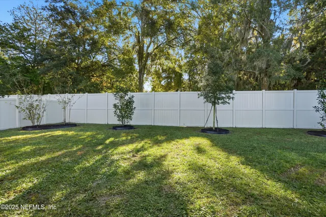 a view of a backyard