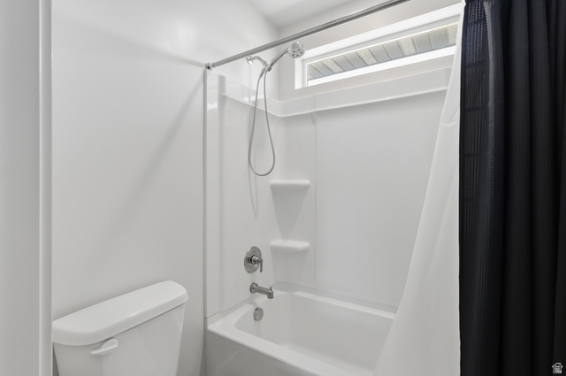 1353 Mapleton Hts Court Mapleton, UT 84664 - Photo 30 of 50 View 2 Full bathroom featuring shower / tub combo with curtain and toilet