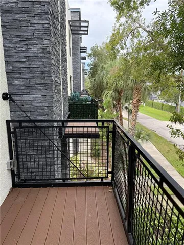 a view of city from a balcony