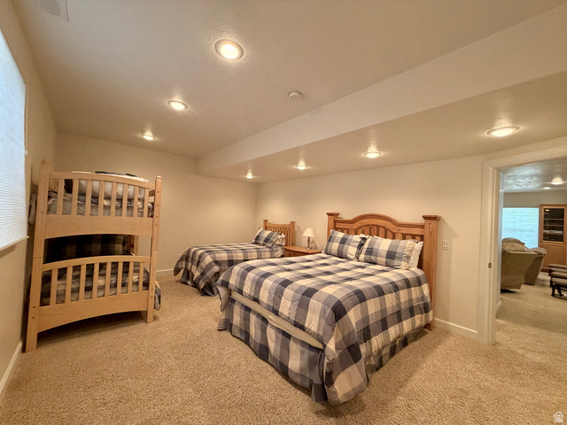 1133 Paris Canyon Road Paris, ID 83261 - Photo 20 of 75 well-sized carpeted bedroom with recessed lighting and a window with blinds