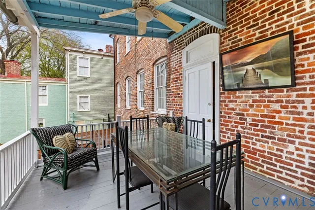 a view of a balcony and a window