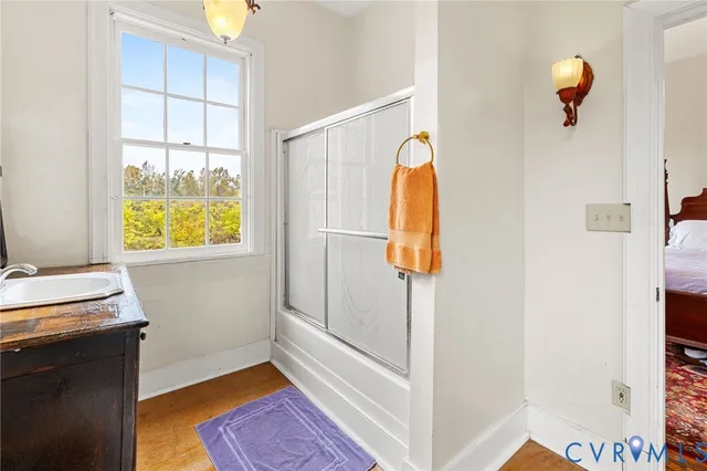 a view of painting and a microwave