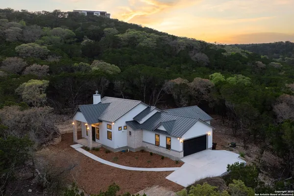 an aerial view of a house
