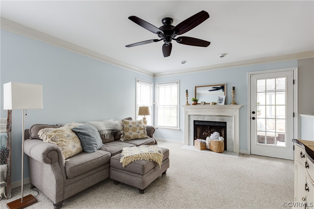 15220 Windy Ridge Road Midlothian, VA 23112 - Photo 20 of 45 The family room is large and has plush carpet.