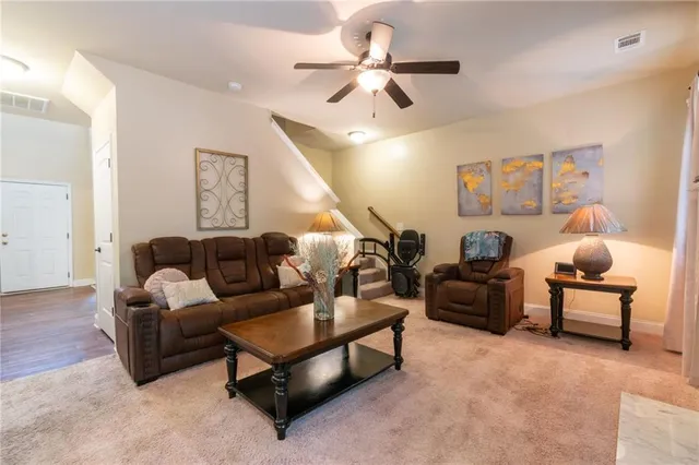 a living room with furniture