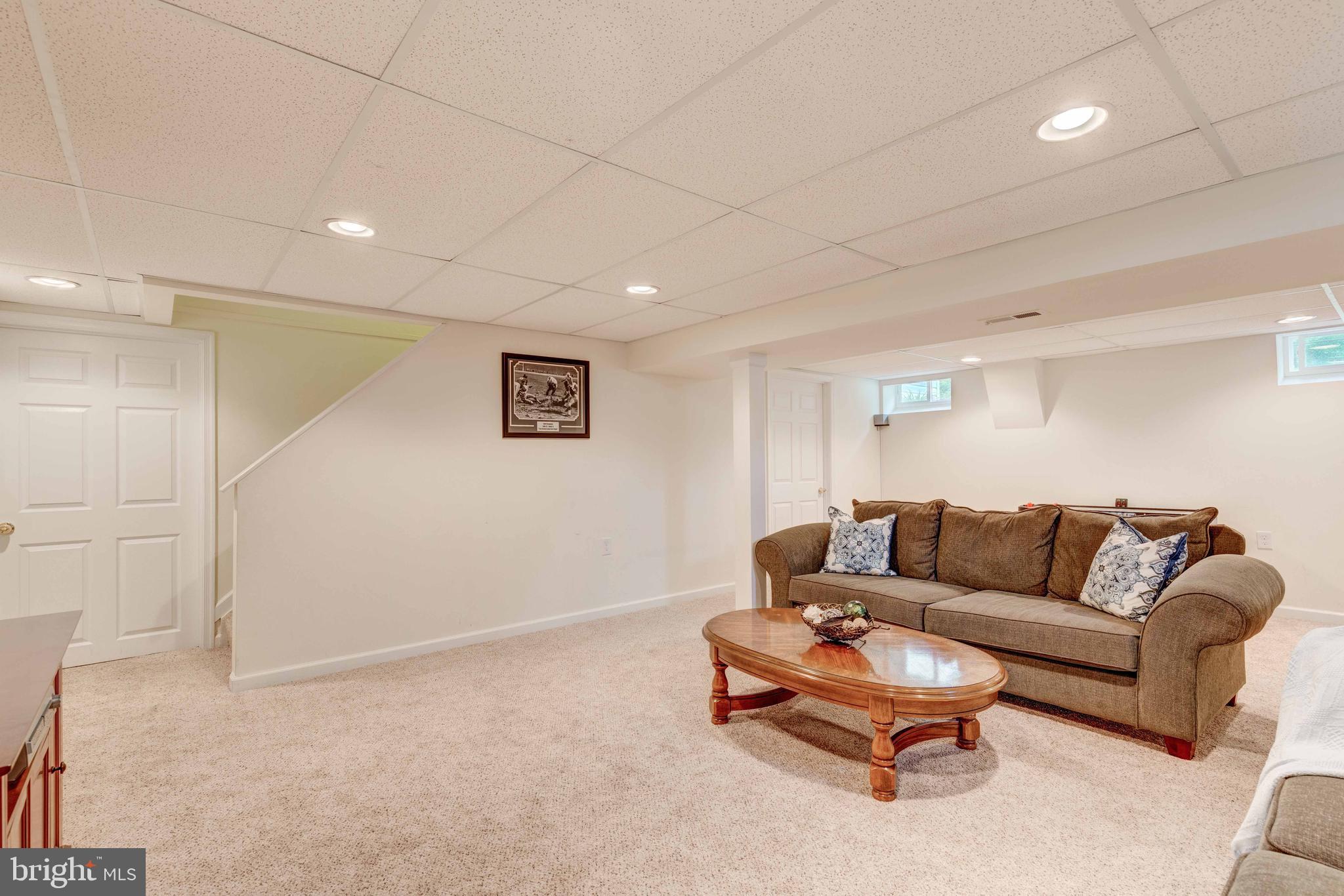 401 Highmeadow Road Reisterstown, MD 21136 - Photo 32 of 36 Rec Room with recess lighting and newer carpet