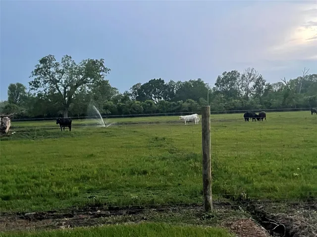 a view of a lake and green valley