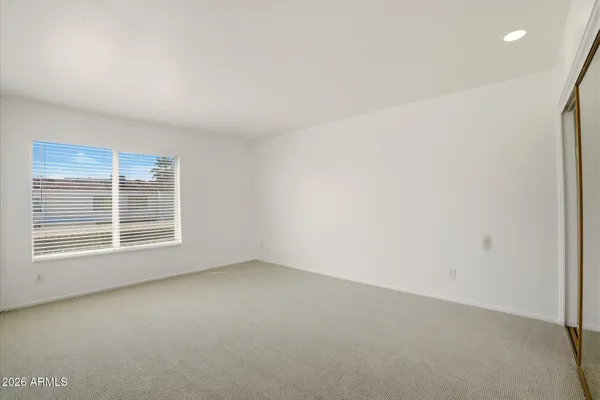 an empty room with a window