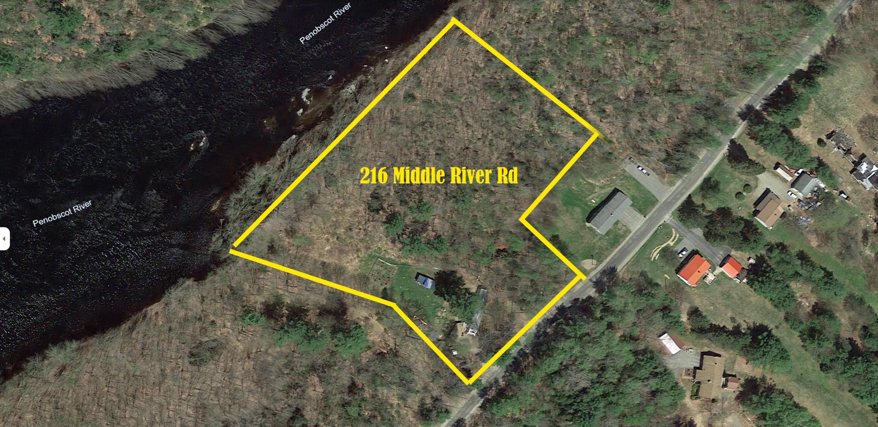 216 Middle River Road Greenbush, ME 04418 - Photo 2 of 13 map of proprty line