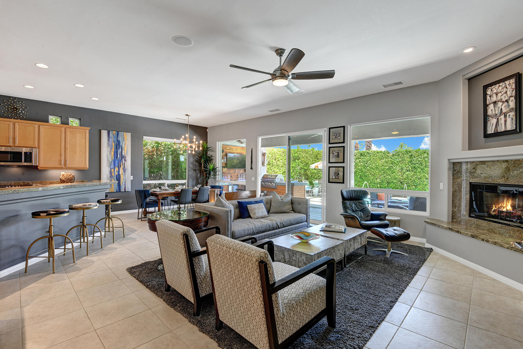69792 Matisse Road Cathedral City, CA 92234 - Photo 15 of 71 LIVING KITCHEN AND DINING ANGLED OUT MLS