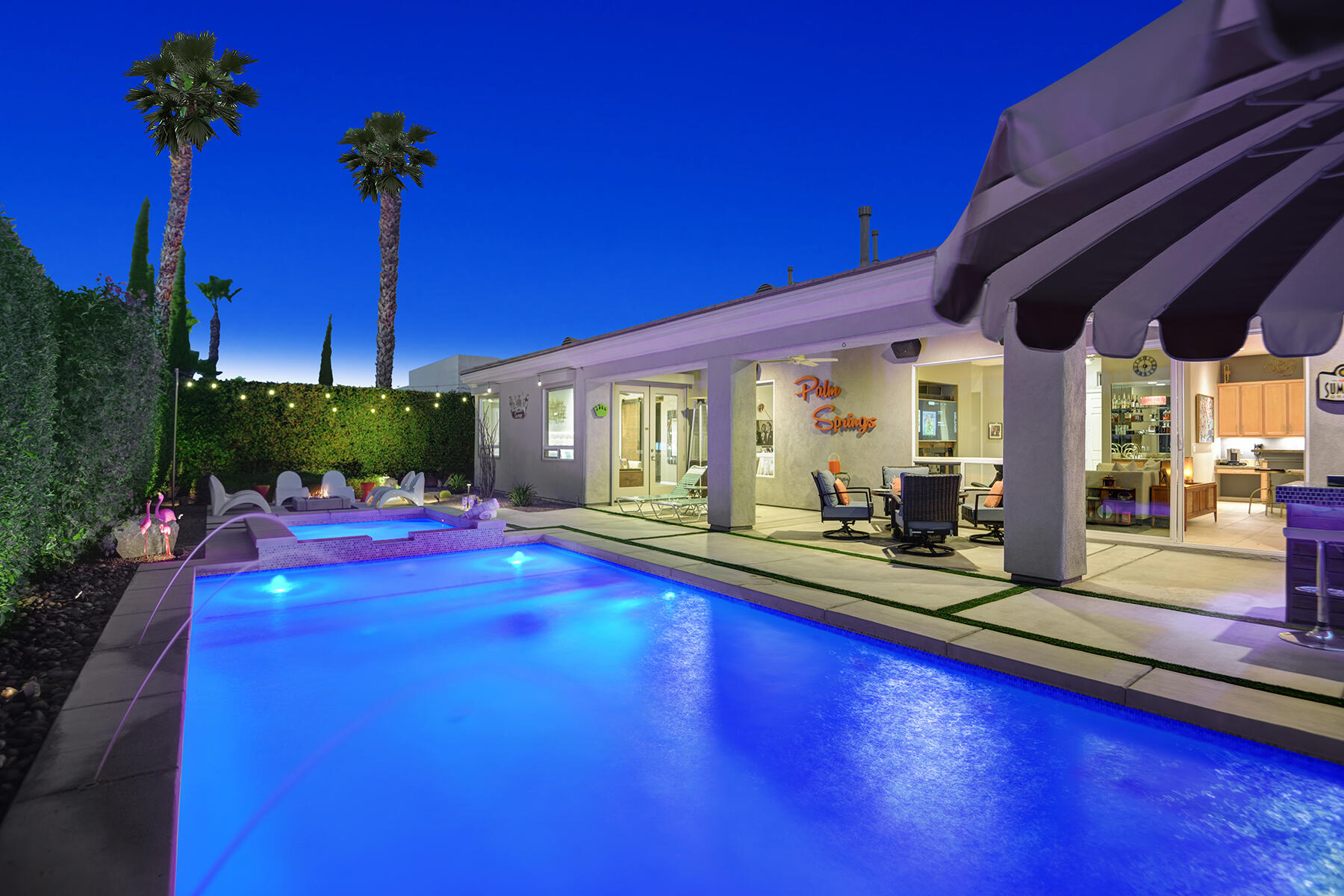 69792 Matisse Road Cathedral City, CA 92234 - Photo 3 of 71 POOL AND SPA ANGLED TO HOUSE NIGHT MLS