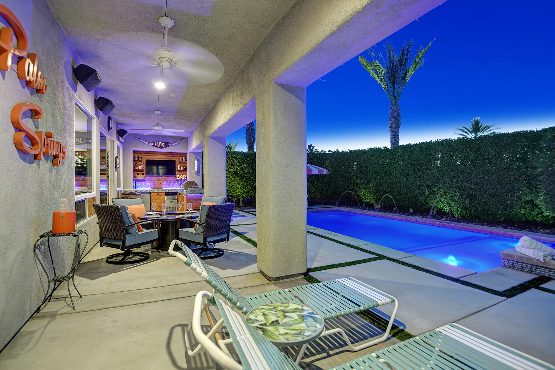 69792 Matisse Road Cathedral City, CA 92234 - Photo 62 of 71 PRIMARY PATIO TO POOL NIGHT MLS