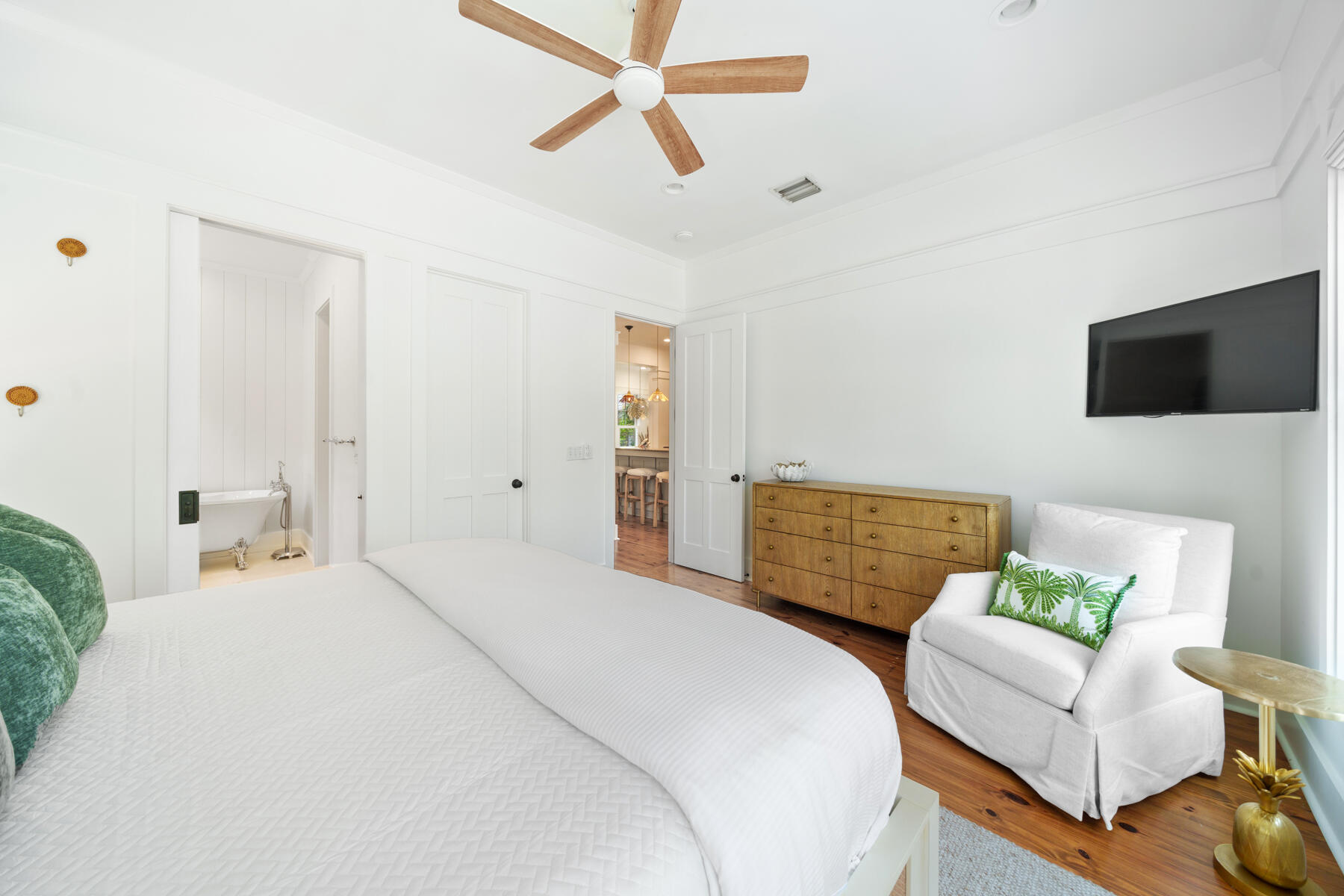 10 South Founders Ln Inlet Beach Inlet Beach, FL 32461 - Photo 24 of 59 a bedroom with a bed a couch and a flat screen tv