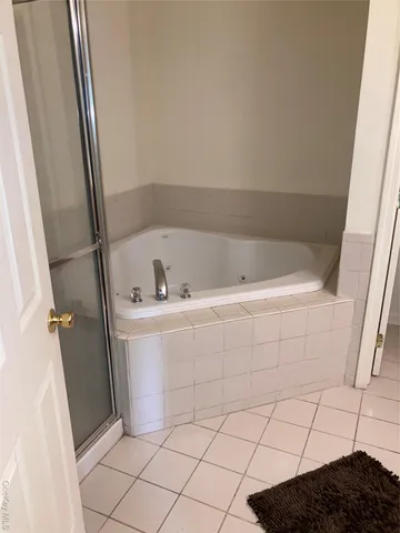 a bathroom with a bathtub