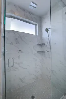 a bathroom with a shower