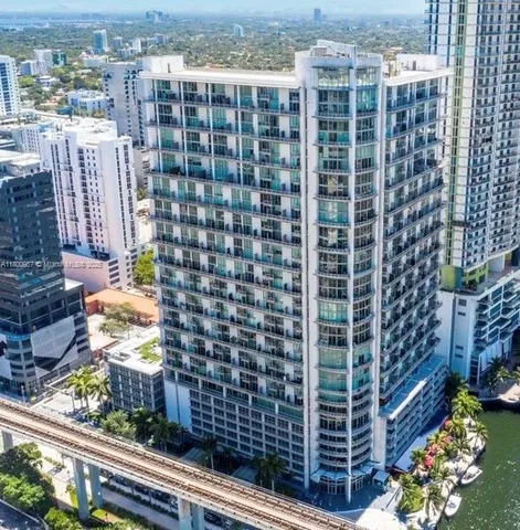 a view of a city with tall buildings