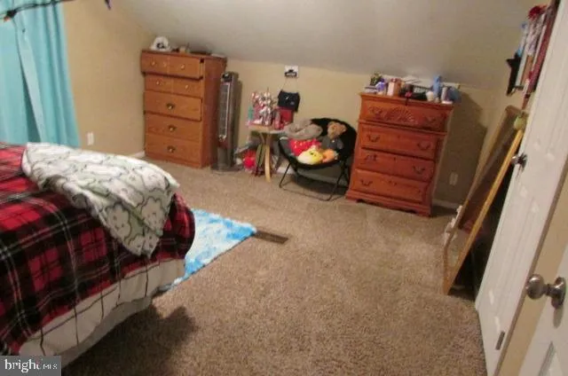 a bedroom with a bed and a baby crib