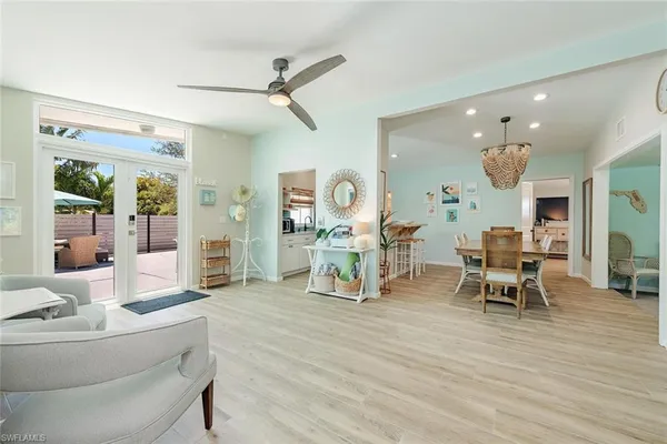 a living room with furniture
