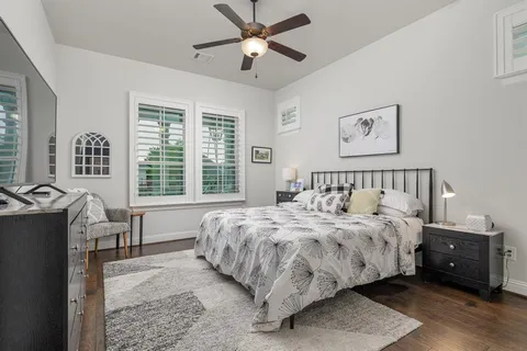 a bed room with a bed and a couch