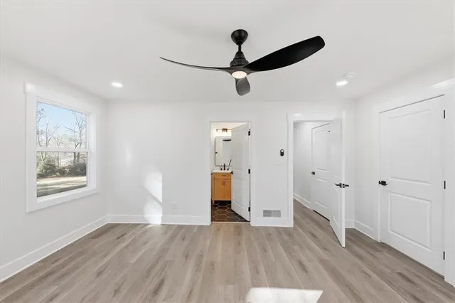 a view of an empty room and a gallery