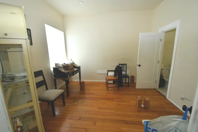 a view of dining room with furniture