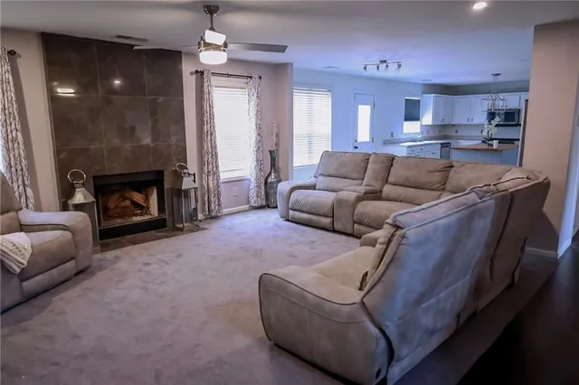 a bed room with a bed and a fireplace