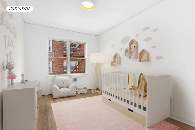 a view of a workspace with furniture and wooden floor