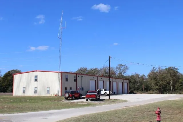 a utility room with truck parked