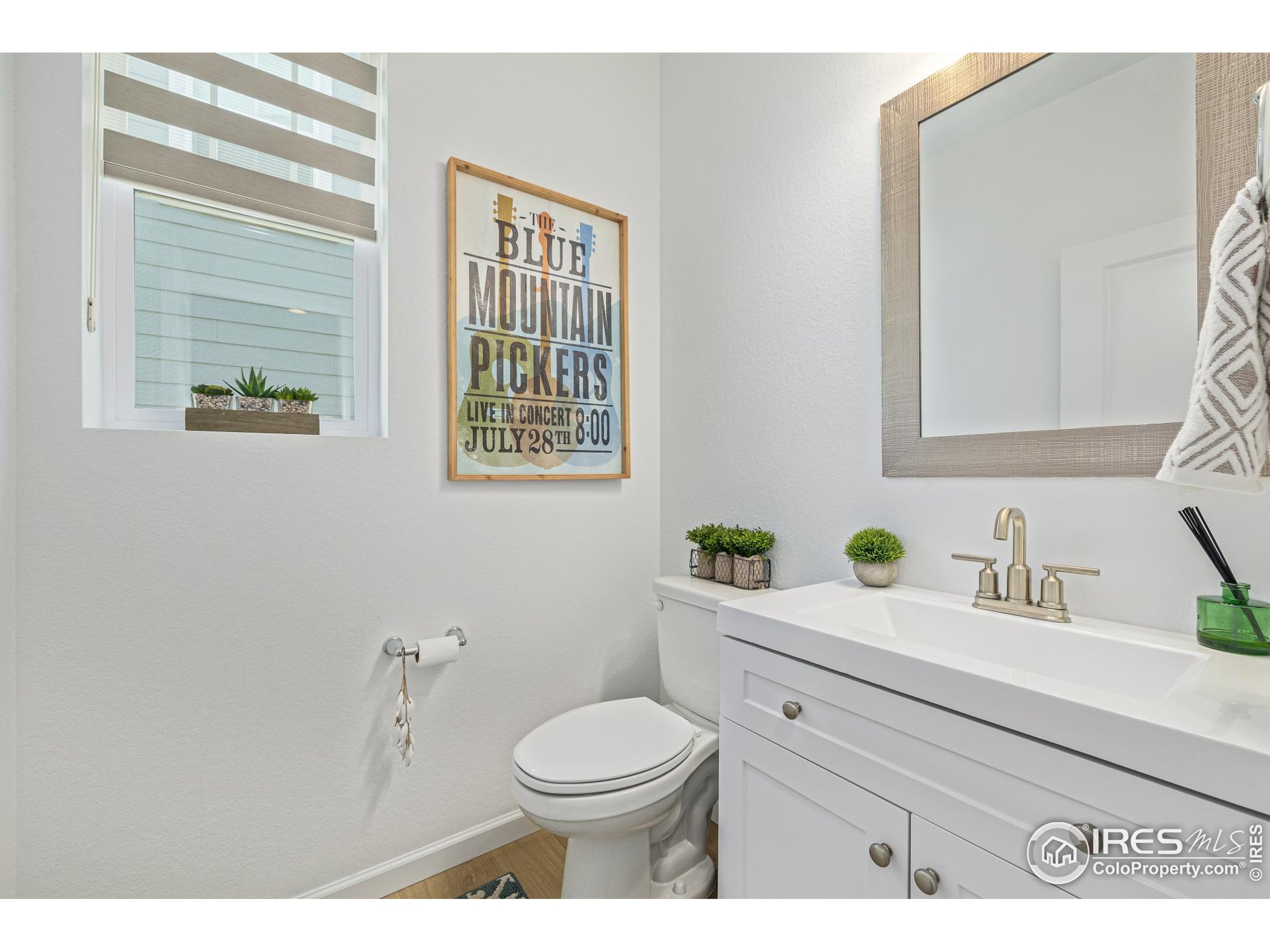 3624 Rucksack Court Castle Rock, CO 80108 - Photo 16 of 50 a bathroom with a toilet a sink a mirror and next to a window