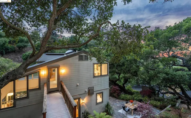a backyard of a house with lots of green space