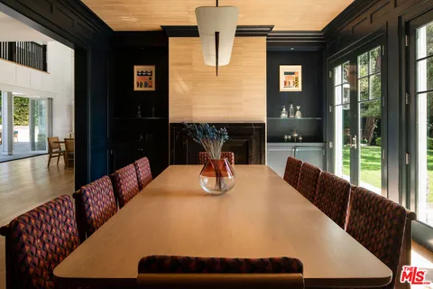 a workspace with furniture and window