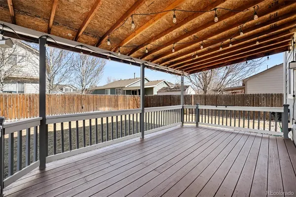 a view of a wooden deck