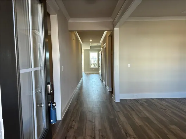 an empty room with windows