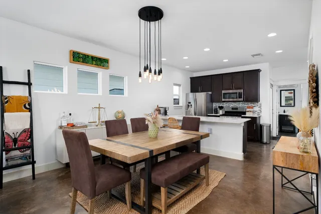 a view of kitchen with breakfast area