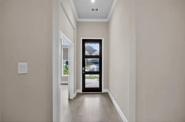 an empty room with windows