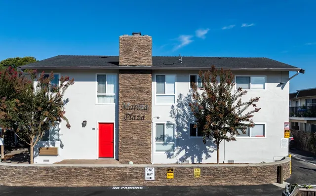 a front view of a building