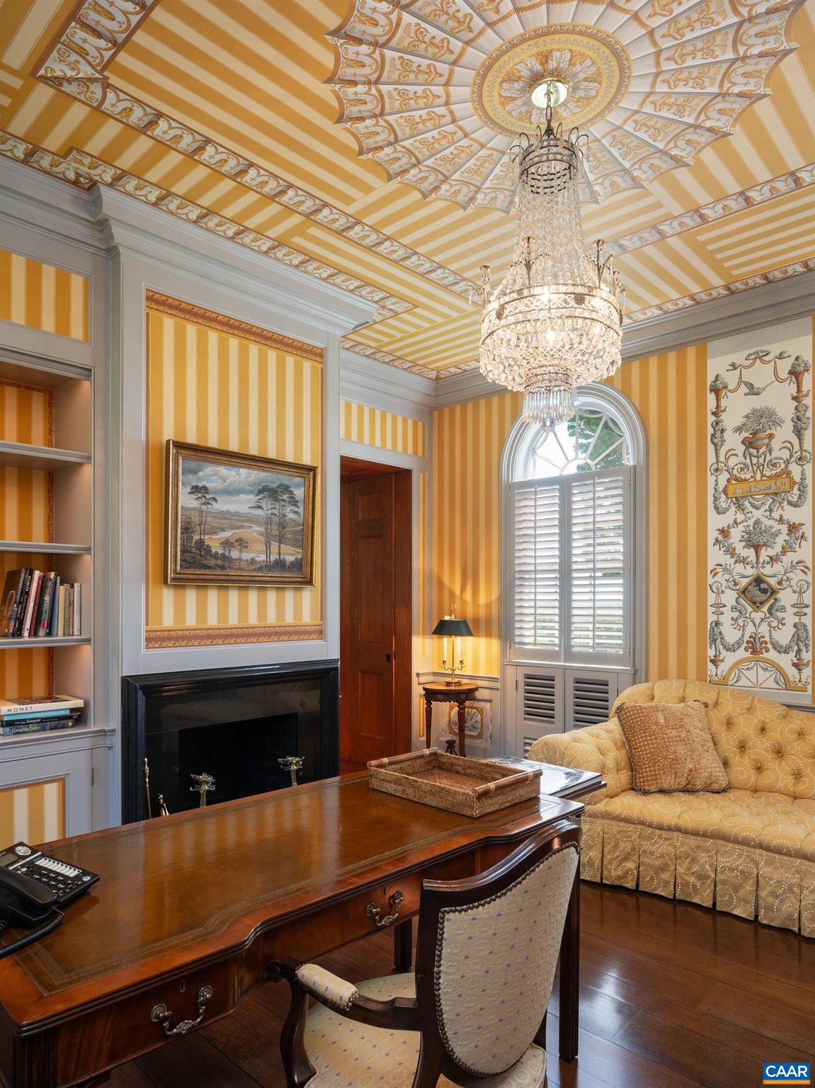 21515 Trappe Road Upperville, VA 20184 - Photo 20 of 75 a living room with fireplace furniture and a chandelier