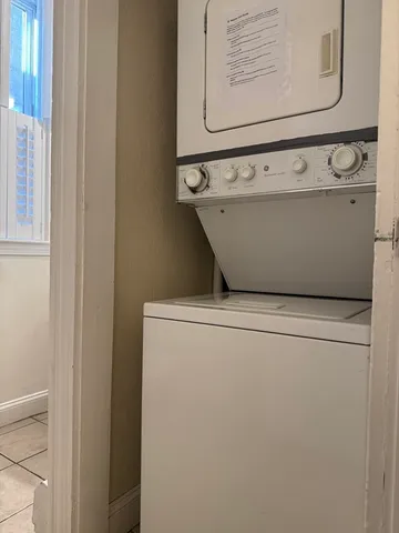 a close up view of washer and dryer