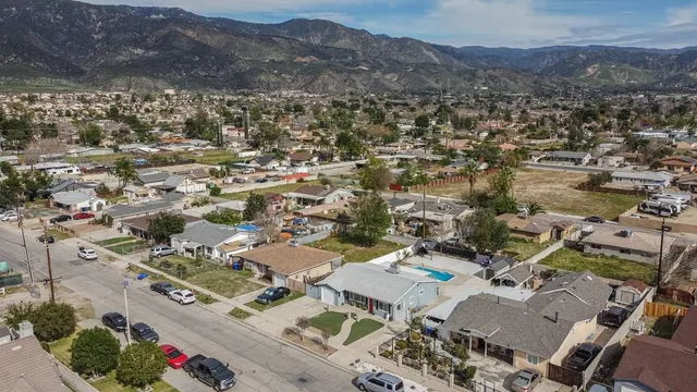 an aerial view of residential house with outdoor space
